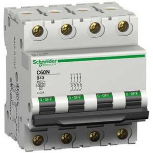 Schneider Electric Disjoncteur Modulaire Multi 9 - C60N - 4 Pôles - 32 A - Courbe B