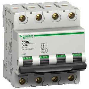 Schneider Electric Disjoncteur Modulaire Multi 9 - C60N - 4 Pôles -1 A - Courbe D