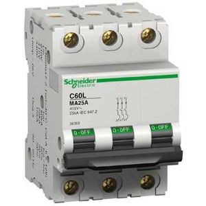 Schneider Electric Disjoncteur Modulaire Multi 9 - C60Lma - 3 Pôles - 6,3 A