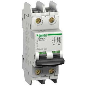 Schneider Electric Disjoncteur Modulaire Multi 9 C60N 2 Pôles 0,5 A Courbe C