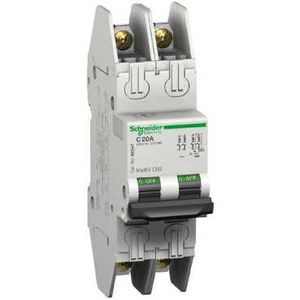 Schneider Electric Multi9 - C60N Ul489 - Disjoncteur Modulaire - 2 Pôles - 0,5 A - Courbe C