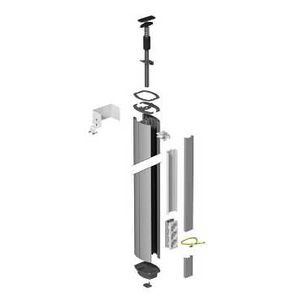 Schneider Electric Optiline 45, Colonne Fixe à Vérin Aluminium Laqué Blanc 2 Faces de 3,5 à 3,9 M