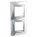 Schneider Unica Top Chrome Brillantliseré Alu plaq.de finition 2 postes 2x2 mod.vert.71mm