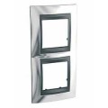 Schneider Unica Top Chrome Brillantliseré Graphite plaq.finition 2postes2x2 mod.vert.71mm