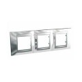 Schneider Unica Top Chrome Brillant liseré Alu plaq.de finition 3 postes 3x2mod.hor.71mm