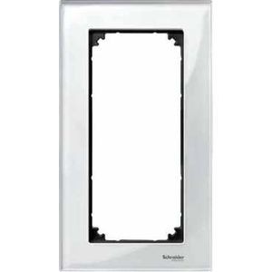 M-Plan Verre Blanc, plaque de finition double (prise rasoir) vertical