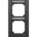 Plaque finition double M-Plan, avec porte-étiquette montage vertical, anthracite