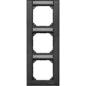 Plaque finition triple M-Plan, avec porte-étiquette montage vertical, anthracite