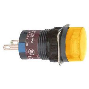 voyant rond diam 16 IP 65 orange DEL intégrée 24 V cosses