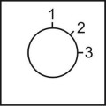 étiquette pour commutateur à came 1 à 3 46 x 46 mm