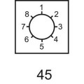 ETIQUETTE POUR COMMUTATEUR A CAME 1 A 8 46 X 46 MM