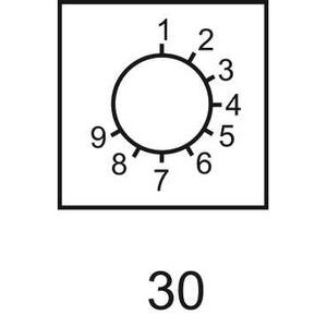 ETIQUETTE POUR COMMUTATEUR A CAME 1 A 9 46 X 46 MM