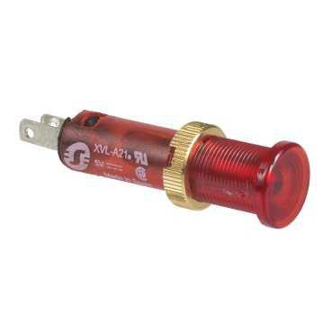 voyant rond diam 8 IP 40 rouge DEL intégrée 5 V cosses