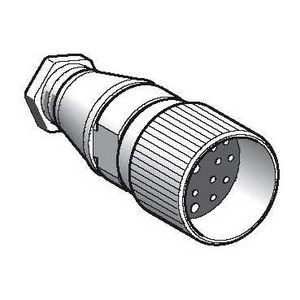 connecteur nu femelle, M23, 19 broches, droit presseétoupe Pg 13,5
