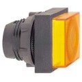 Harmony tête pour bouton-poussoir lumineux carré - Ø22 - pour étiquette - jaune