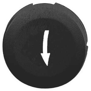 capsule lisse flèche basse noir pour poussoir rond diam 16