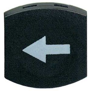 capsule lisse flèche gauche noir pour poussoir carré diam 16