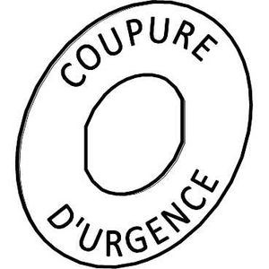 Harmony étiquette circulaire Ø60mm jaune logo EN13850 COUPURE URGENCE pr ZBZ3605