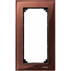 M-Plan Verre Acajou, plaque de finition double (prise rasoir) vertical