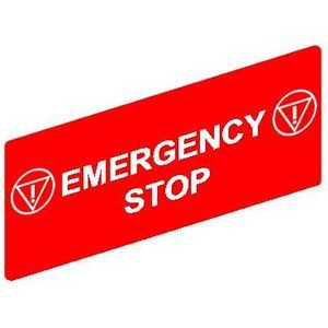 Harmony étiquette EMERGENCY STOP 18x27mm - pour porte-étiquette 30x50mm