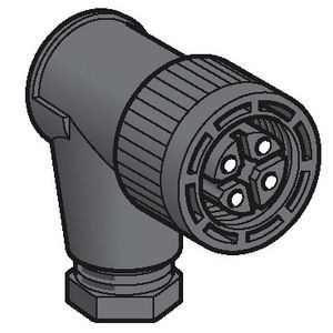 connecteur nu femelle, M18, 4 broches, angle droit presseétoupe Pg 9