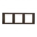 Schneider Unica Cacao liseré Blanc plaque de finition 3 postes horizontal 71mm 6modules