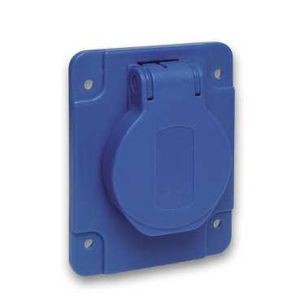 SOCLE PRISE SCHUKO ENC 65X85 FIX LAT BLUE  IP54 220V 2PT