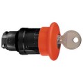 tête pour arrêt d urgence diam 40 mm déverrouillage par clé diam 22 rouge