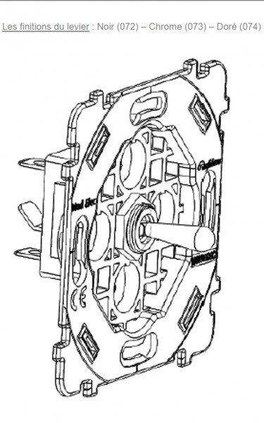 Mécanisme Doré double horizontale 1 va et vient + 1 poussoir (074-321G)