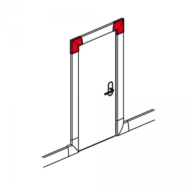 Angle plat pour utilisation en haut de porte - pour moulure 40x12,5 - plâtre