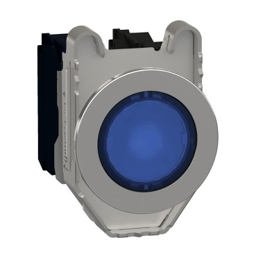 Harmony xb4 - bp lumineux del - ø22 - flush - bleu - 1o+1f - 110v - vis étrier