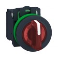 Harmony xb5 - bouton à man lumin - ø22 - flush - 3 pos fix - rouge - 1o+1f - 24v