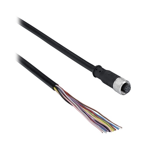 Telemecanique osisense xz - connecteur droit m12 femelle12 pôles pin câble 15m