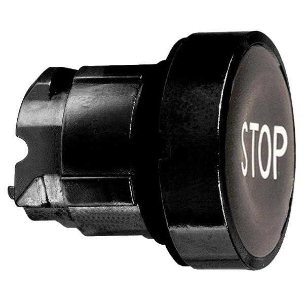 Tête pour bouton poussoir diam 22 noir stop