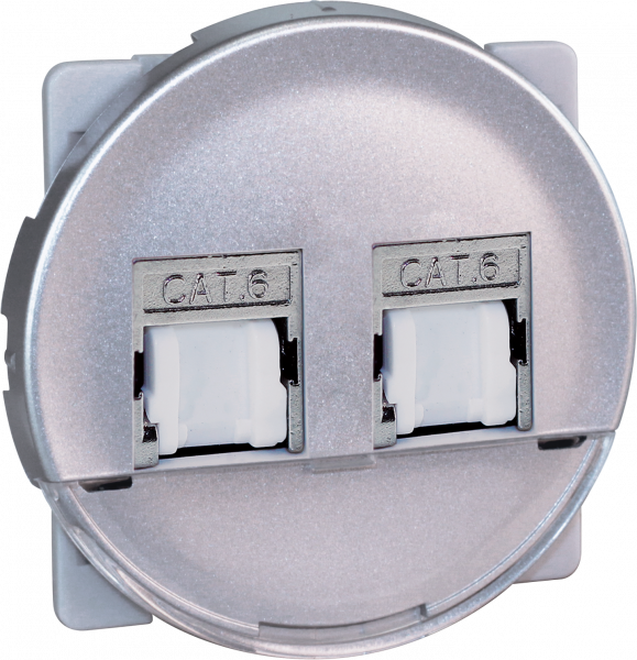 Comete double prise rj45 multimédia stp cat.6 grade 3 silver 