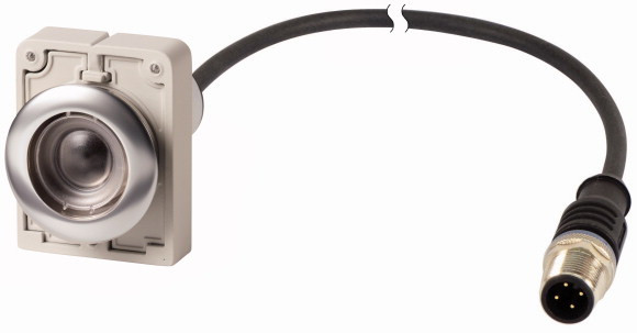 Bouton-poussoir, à rappel, 1 n/c, cable et connecteur m8, 4-pole, 1 m (C30C-FD-X-K01-P32)