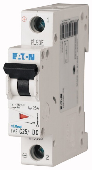 Disjoncteur modulaire, 2a, 1p, courbe c, dc (FAZ-C2/1-DC)