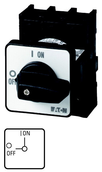 Inter. Marche-arrêt, tripolaire, 32 a,encastré, fixation centrale (P1-32/EZ)