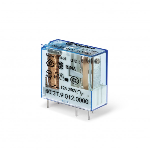 Relais circuit imprimé 1rt 12a 24v dc, agni, haute température lavable (403190240003)