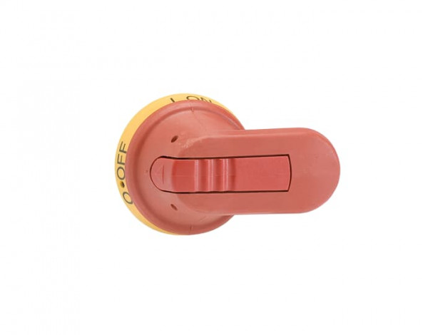 Poignée pistolet rouge/jaune 65mm pour axe 6mm