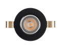 1901 slim rond fixe noir, déflecteur blanc, faisceau intensif, 2700k, ip65 1-10v