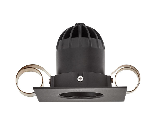 Encastré 1901 noir carré fixe 3000k faisceau intensif dim 1-10v ip65