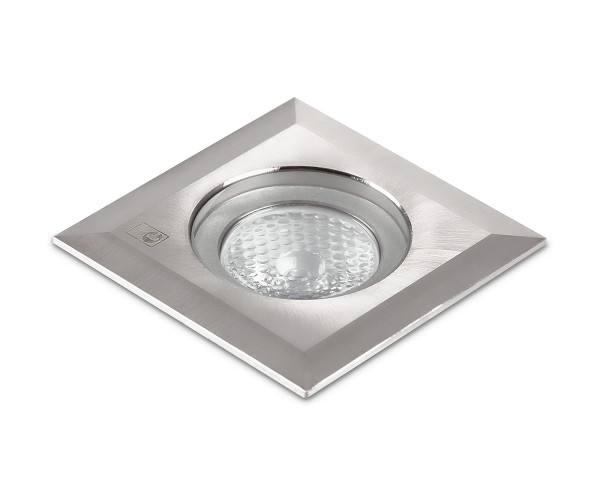 Encastre sol carre d40 inox 1w bl spot