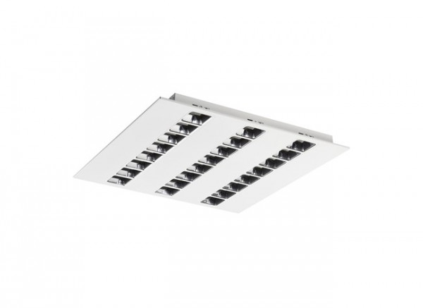 Luminaires tertiaire et scolaire encastrés - optix luminaire led encastré 600x600mm 3 lignes ho 36w 4450lm 830 aluminium