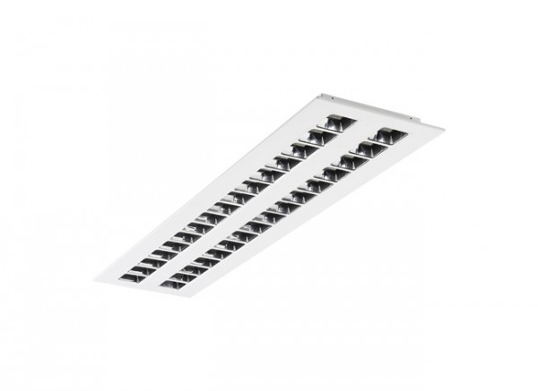 Luminaires tertiaire et scolaire encastrés - optix luminaire led encastré 1200x300mm 2 lignes 26w 3250lm 830 aluminium