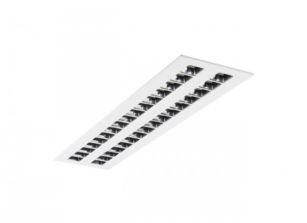 Luminaires tertiaire et scolaire encastrés - optix luminaire led encastré 1200x300mm 2 lignes 27w 3600lm 840 aluminium ssc