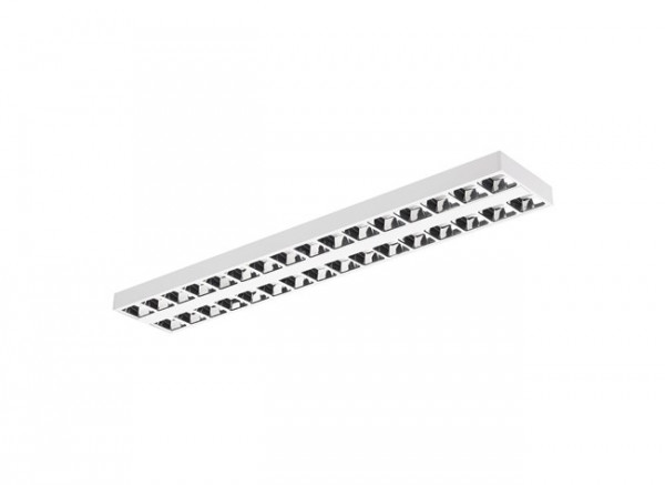 Luminaires tertiaire et scolaire surface et suspendu - optix plafonnier led basse luminance montage en saillie 1200 2l d/i 29w 4000lm 830 aluminium da