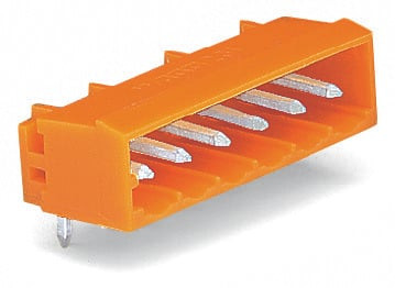Connecteur mâle tht 1.2 x 1.2 mm solder pin coudé, orange