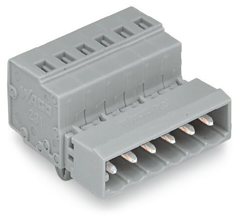 Connecteur mâle,avec pieds de fixation à encliqueter/ gris / pas 5 mm,17 pôles