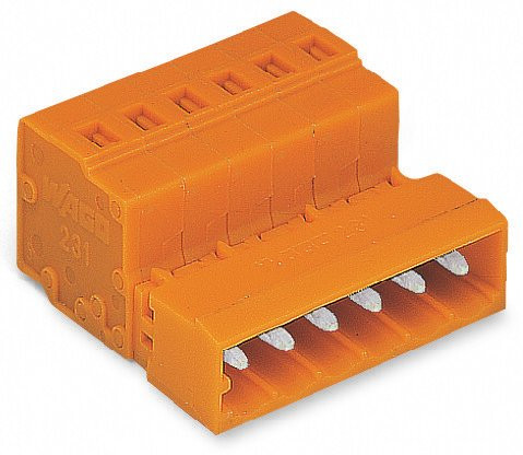 Connecteur mâle cage clamp 6 pôles / pas 5,08 mm / orange